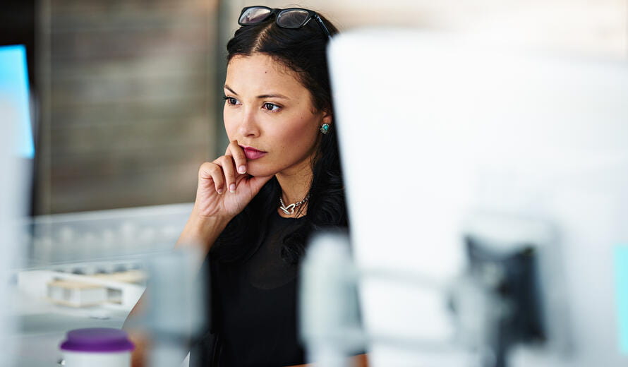 woman on a monitor