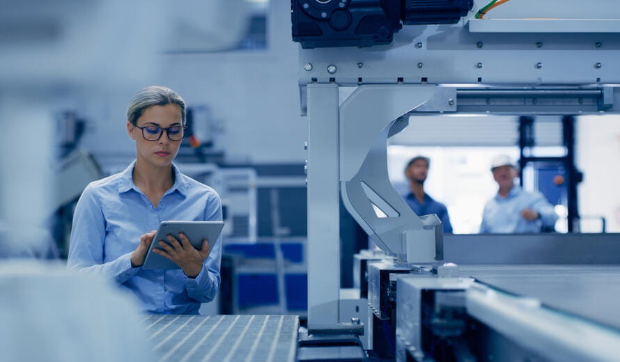 woman in a distribution center