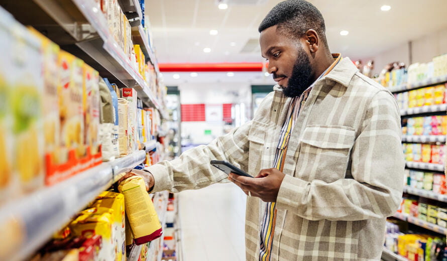 man at the grocery store